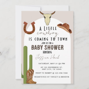 Western babystövel inbjudningar