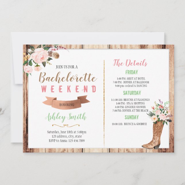 Western bachelorette med inbjudan från Italien (Framsida)