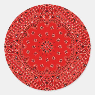 WESTERN Bandana Scarf-utskrift för BQ Red Paisley Runt Klistermärke