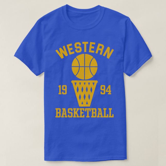 Western basketbollträning, blå Chip, topp T Shirt (Design framsida)