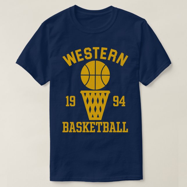 Western basketbollträning, blå Chip, topp T Shirt (Design framsida)