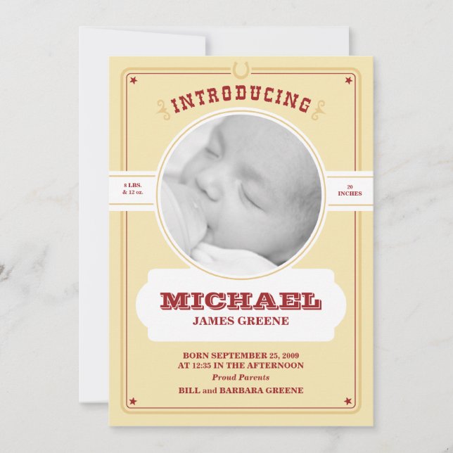 Western Bebis Foto Annonsering Meddelande (Framsida)