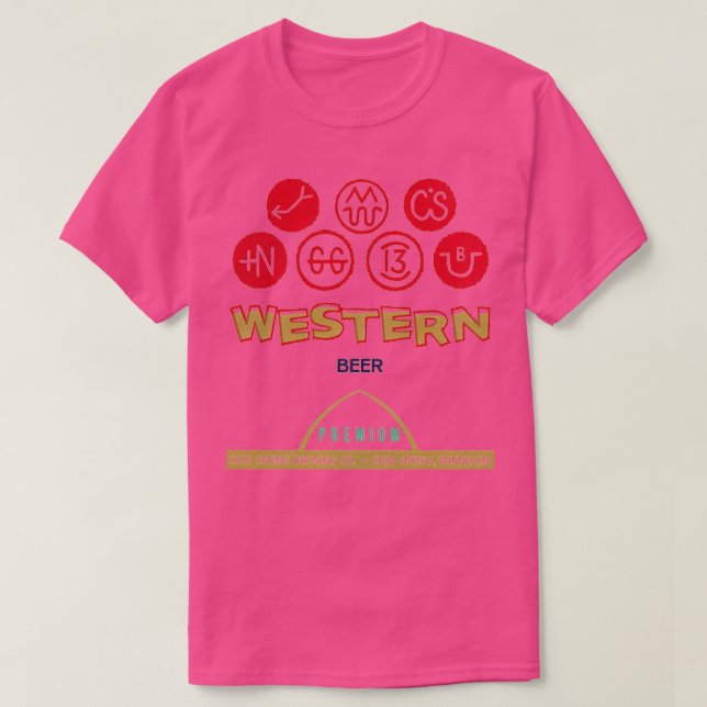 Western Beer Retro Defunct Breweriana T Shirt (Design framsida)