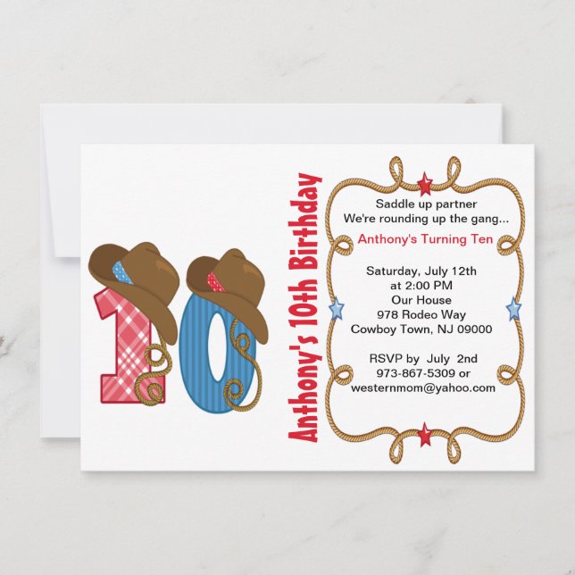 Western Big Ten Boy Birthday-inbjudan Inbjudningar (Framsida)