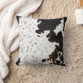 Western Black & Brown Cowhide Kudde