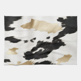 Western Black White Glam Guld Cowhide Kökshandduk