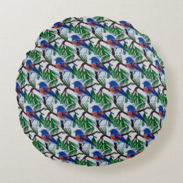 Western blåfågelpouf Pillow Rund Kudde