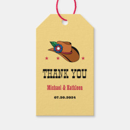 Western Blommigt Cowboy Hat Rustic-Landsbyggsbröll Presentetikett