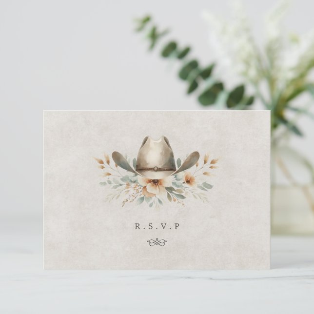 Western blommigt Cowboyhatt som måltid väljer OSA Kort (Stående Fram)