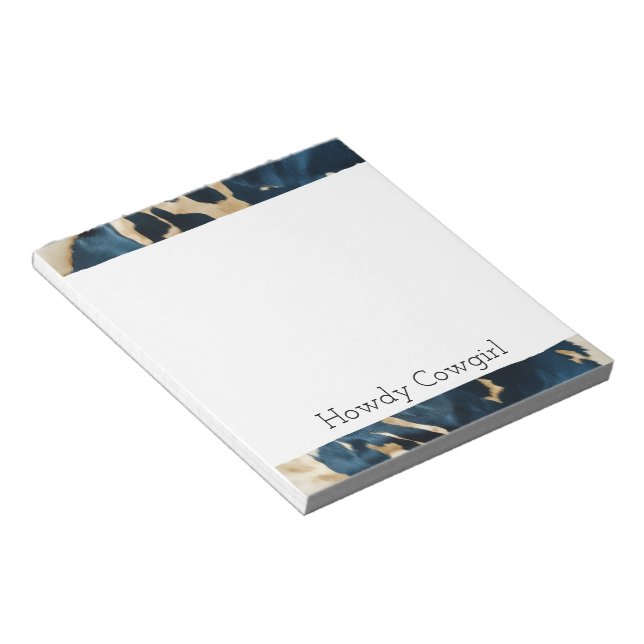 Western Blue Brown Guld Cowhide Anteckningsblock (Vinklad)