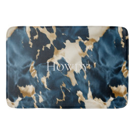 Western Blue Brown Guld Cowhide Badrumsmatta