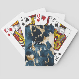 Western Blue Brown Guld Cowhide Casinokort