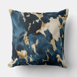 Western Blue Brown Guld Cowhide Kudde