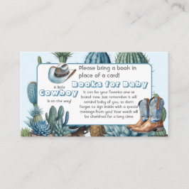 Western Blue Cowboy Rodeo Bokar for Baby Shower Tilläggskort