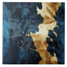 Western Blue Guld Cowboy Cowgirl Cowhide