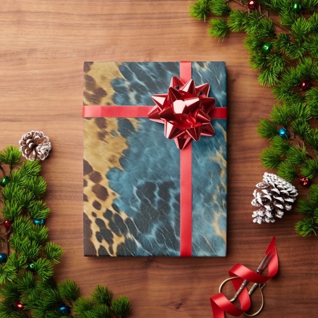 Western Blue Guld Cowhide Presentpapper (Julgåva)