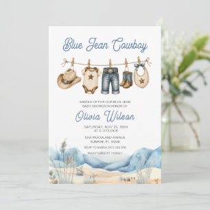 Western Blue Jean Baby Shower Inbjudningar