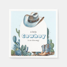 Western Blue Little Cowboy Rodeo Boy Shower Pappersservett