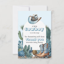 Western Blue Little Cowboy Rodeo Boy Shower