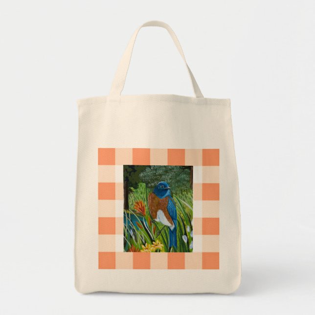 Western Bluebird Mini Tote Bag Tygkasse (Framsidan)