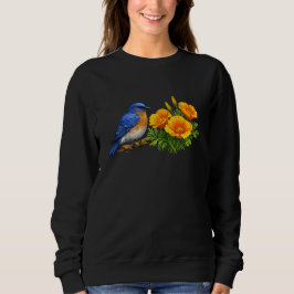 Western Bluebird with California Poppies T Shirt