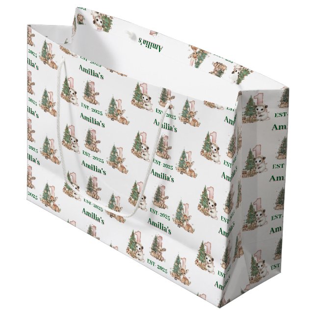 Western Boho Baby Girl First Christmas  (Framsidan Vinklad)