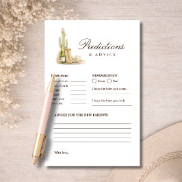 Western Boho Baby Shower Predictions & Advice Game