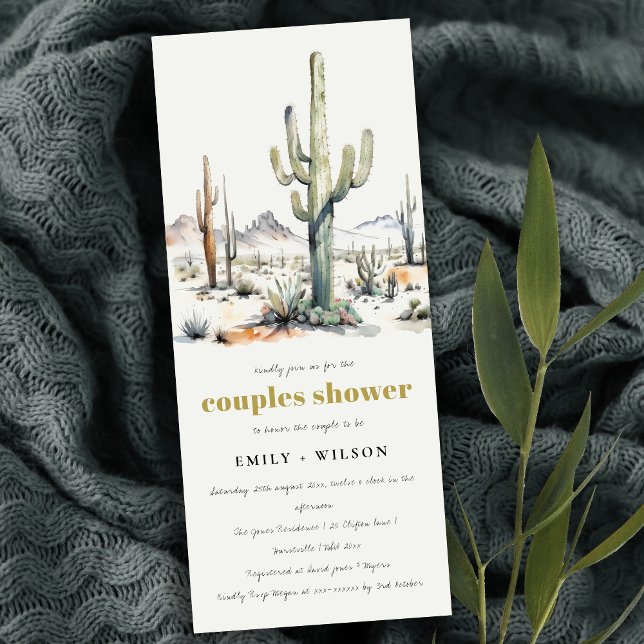 Western Boho Cacti Desert Ligcape Par Shower Inbjudningar (Skapare uppladdad)