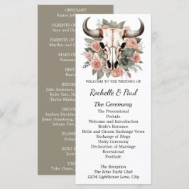 Western Boho Cow Blommigt Skull Sage Bröllop