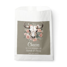 Western Boho Cow Blommigt Skull Sage Bröllop