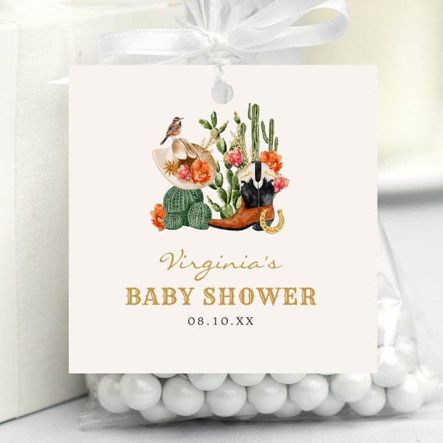 Western Boho Cowboy Gåvor Etiketter (Western Boho Cowboy Favor Tags by Painted Paperie
)