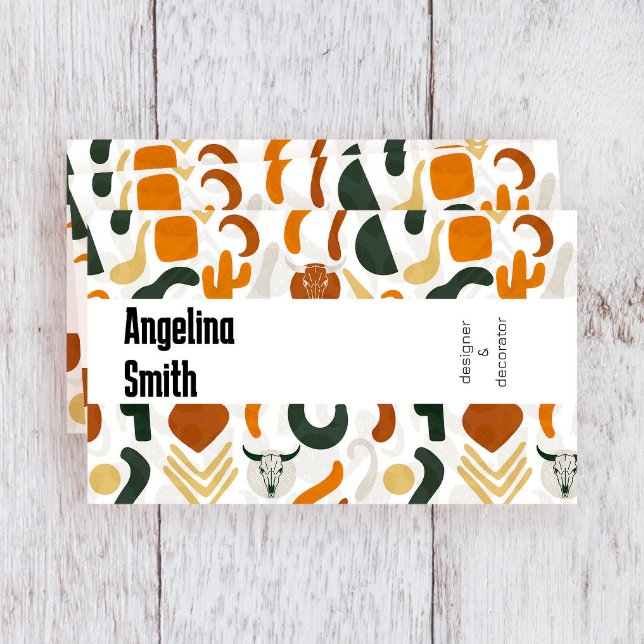 Western boho cowboyökskaka visitkort (Boho western custom business cards. This modern business card will make you stand out! )