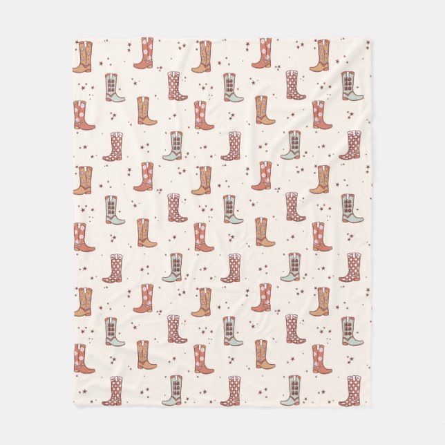 Western Boot Cute, pastellis Jul Helgdag Fleecefilt (Framsidan)