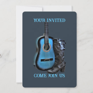 Western Boot Guitar Invitation Inbjudningar