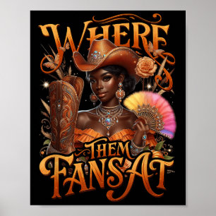 Western Boot Halloween Southern Cowgirl där de är Poster