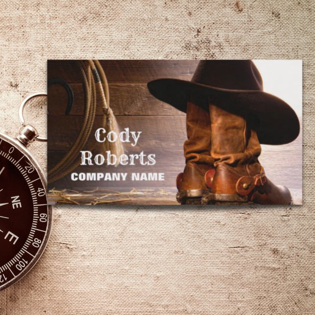 western boskapsskötare i land visitkort (country farm rancher equestrian cowboy western business card)