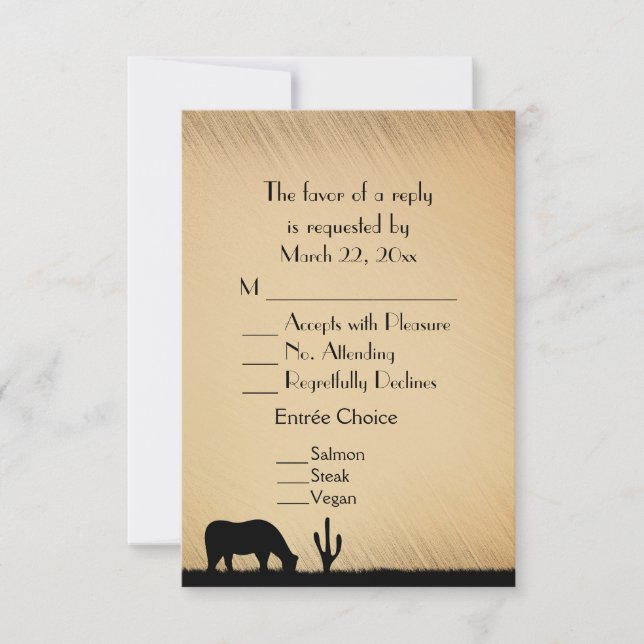 Western Bröllop Menu-OSA OSA Kort (Framsida)