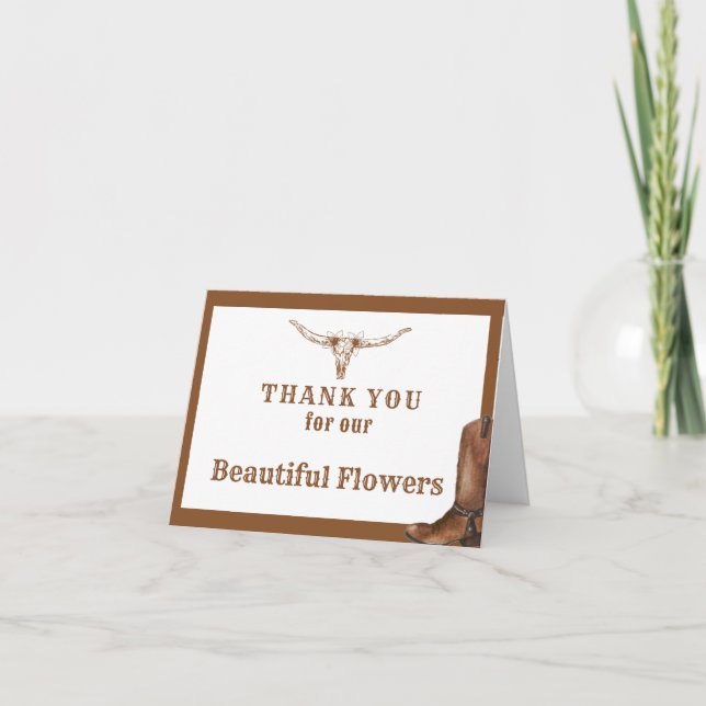 Western Bröllopsdag Tack för kortet till leverantö Kort (Framsida)