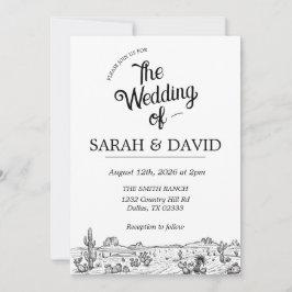 Western bröllopsinbjudan för vintage inbjudningar