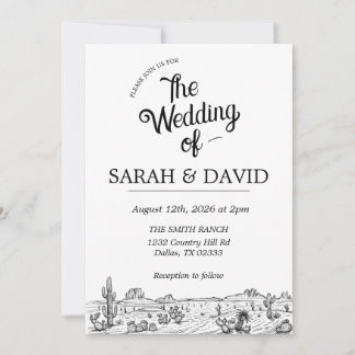 Western bröllopsinbjudan för vintage inbjudningar