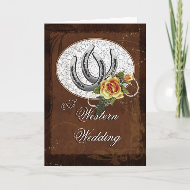 Western bröllopsinbjudan inbjudan (Framsida)