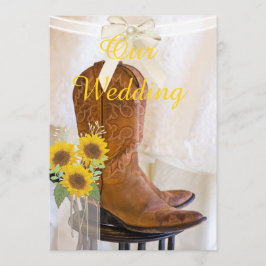 Western bröllopsinbjudan med solblommor inbjudningar