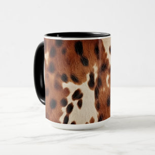Western Brown Black Cowboy Cowhide Mugg