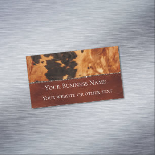 Western Brown Black Cowhide Magnetiska Visitkort