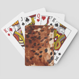Western Brown Black Cream Cowhide Casinokort