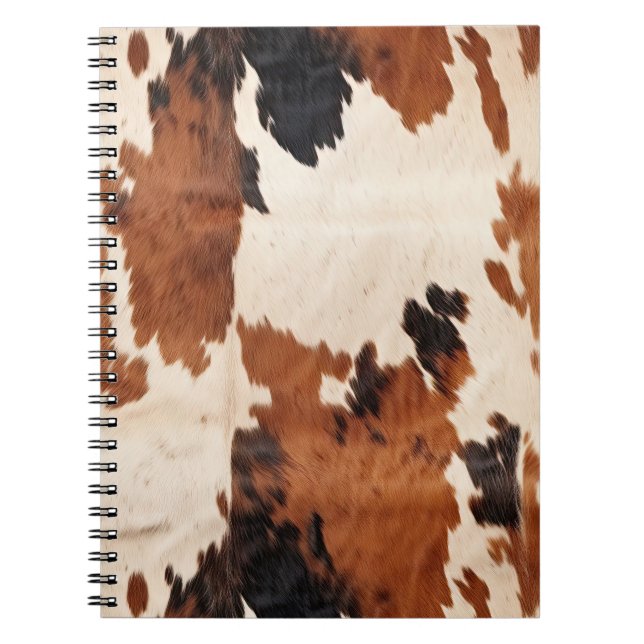 Western Brown Black White Cowhide Anteckningsbok (Framsidan)