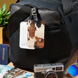 Western Brown Black White Cowhide Bagagebricka