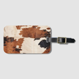 Western Brown Black White Cowhide Bagagebricka