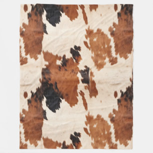 Western Brown Black White Cowhide Fleecefilt