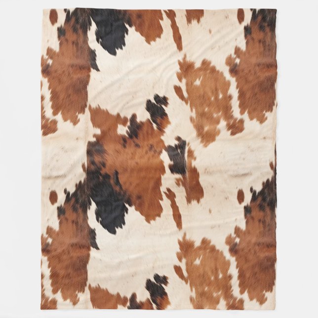 Western Brown Black White Cowhide Fleecefilt (Framsidan)
